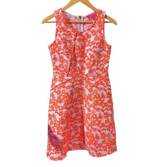 Betsey Johnson White & Orange Floral Sleeveless dress - Picture 2 of 7